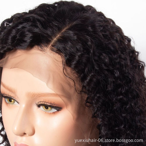 Wholesale Cheap 10A Short Curly Bob Wigs for Black Women Natural Curly Bob Lace Front Wigs for African American